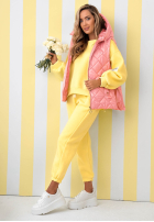 Pikowana kamizelka z kapturem Spring Touch biała