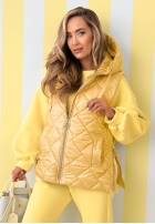 Pikowana kamizelka z kapturem Spring Touch biała