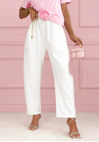 Spodnie z paskiem Why Not Now camelowe