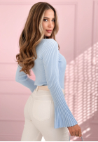 Prążkowana Bluse z szerokimi rękawami Sunny Primrose Gelb