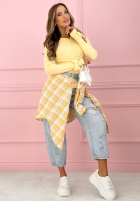 Bluzka longsleeve z marszczeniami i kokardkami Cutie Bows żółta