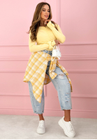 Bluzka longsleeve z marszczeniami i kokardkami Cutie Bows żółta