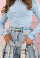 Cienki zamszowy Gürtel Delicate Accents Schokoladenbraun