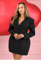 Taliowana Blazer z bawełną Evangeline Schwarz