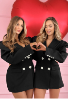 Elegancka marynarka z bufiastymi rękawami Avenelle czarna