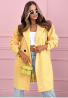 Długi Mantel kożuszek z kołnierzem Create The Impossible Puderrosa