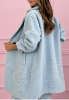 Długi Mantel kożuszek z kołnierzem Create The Impossible Puderrosa