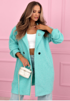 Długi Mantel kożuszek z kołnierzem Create The Impossible Puderrosa