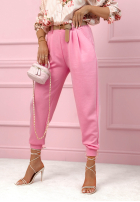 Material Hose joggery z paskiem I Chose It Schwarz