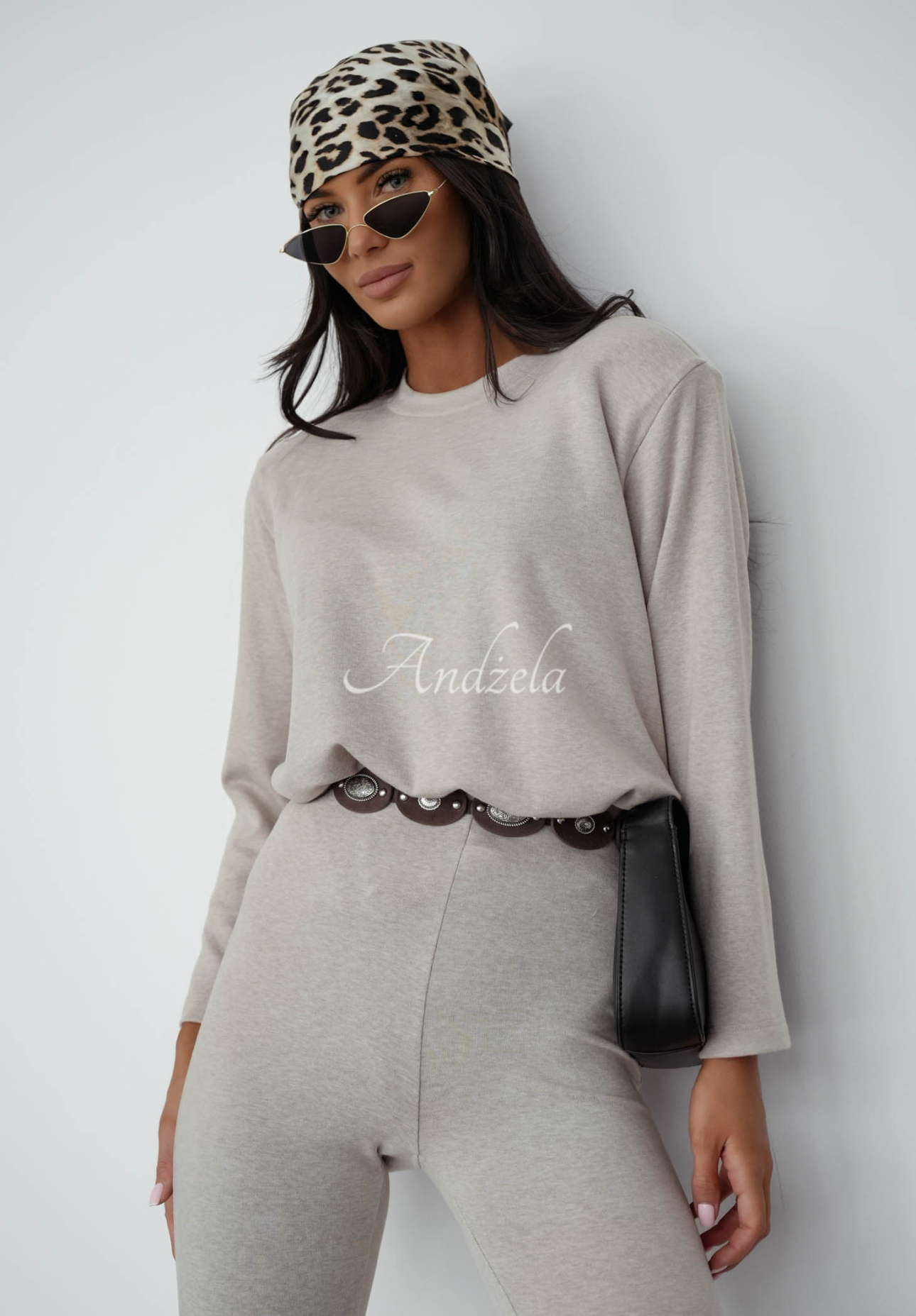 Baumwollbluse mit langen Ärmeln Nicole Beige