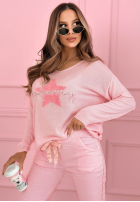 Bluse z ozdobną aplikacją The Spring Begins Rosa