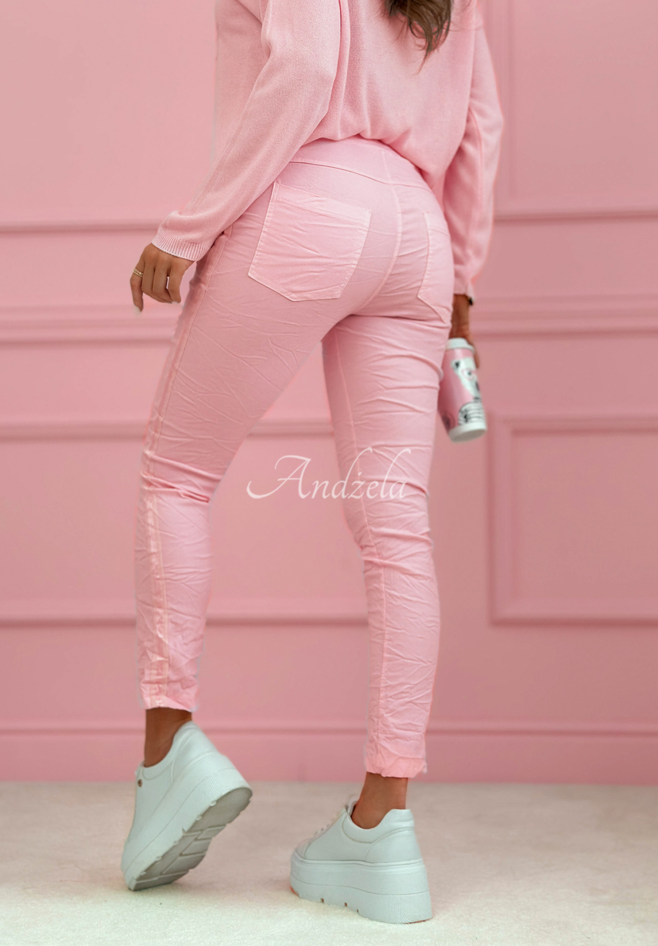 Viscose pants with stripes The Spring Begins pink