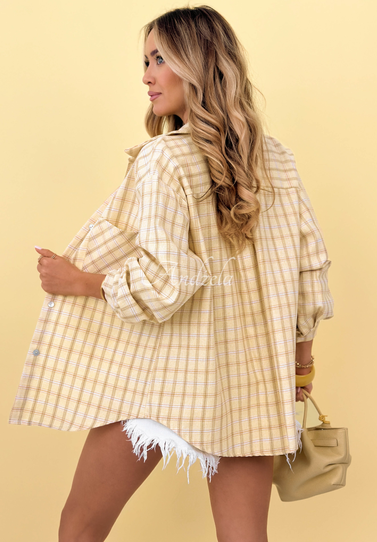 Baumwollhemd mit kariertem Muster Golden Sunshine Gelb