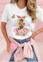 T-Shirt z nadrukiem Crazy Dogs Weiß