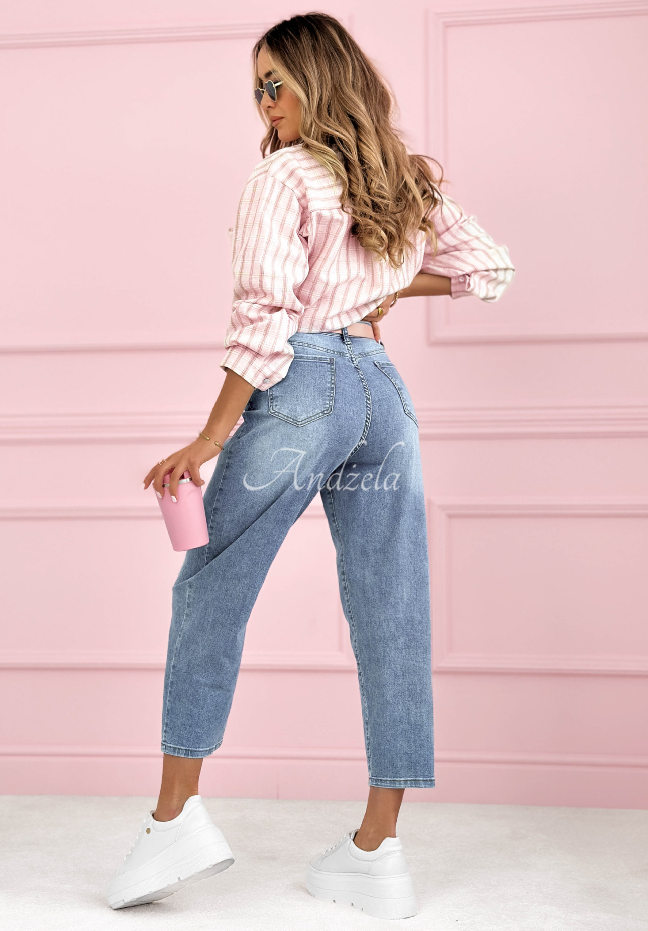 Jeans mom fit Biggest Adventure Blau