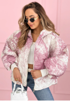 Pikowana Jacke z kapturem oversize Mit Muster Blooming Hope Blau