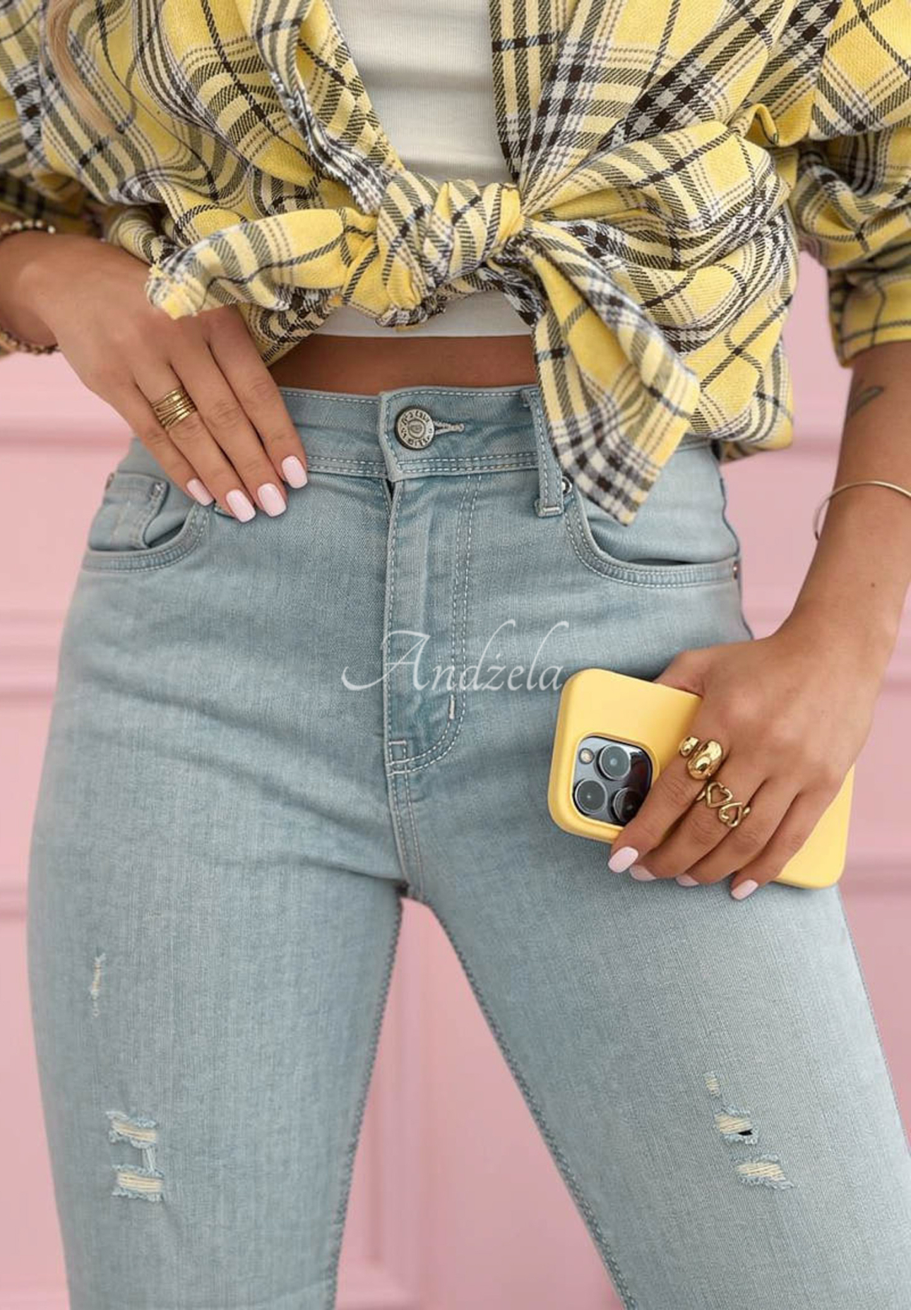 Skinny Jeans im Used Look Evelisse Blau