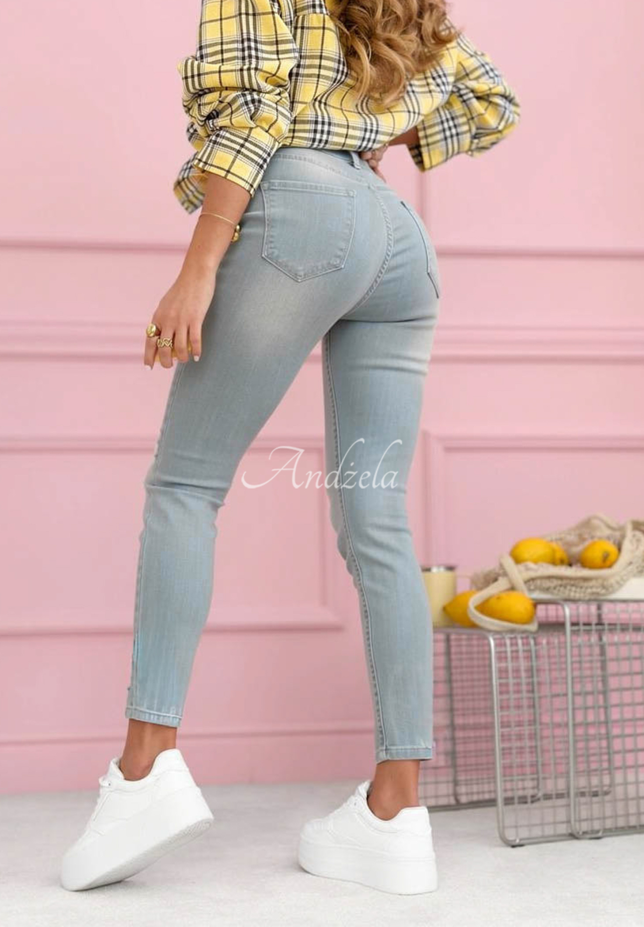 Skinny Jeans im Used Look Evelisse Blau