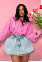 Hemd w paski oversize La Milla Sophie Rosa