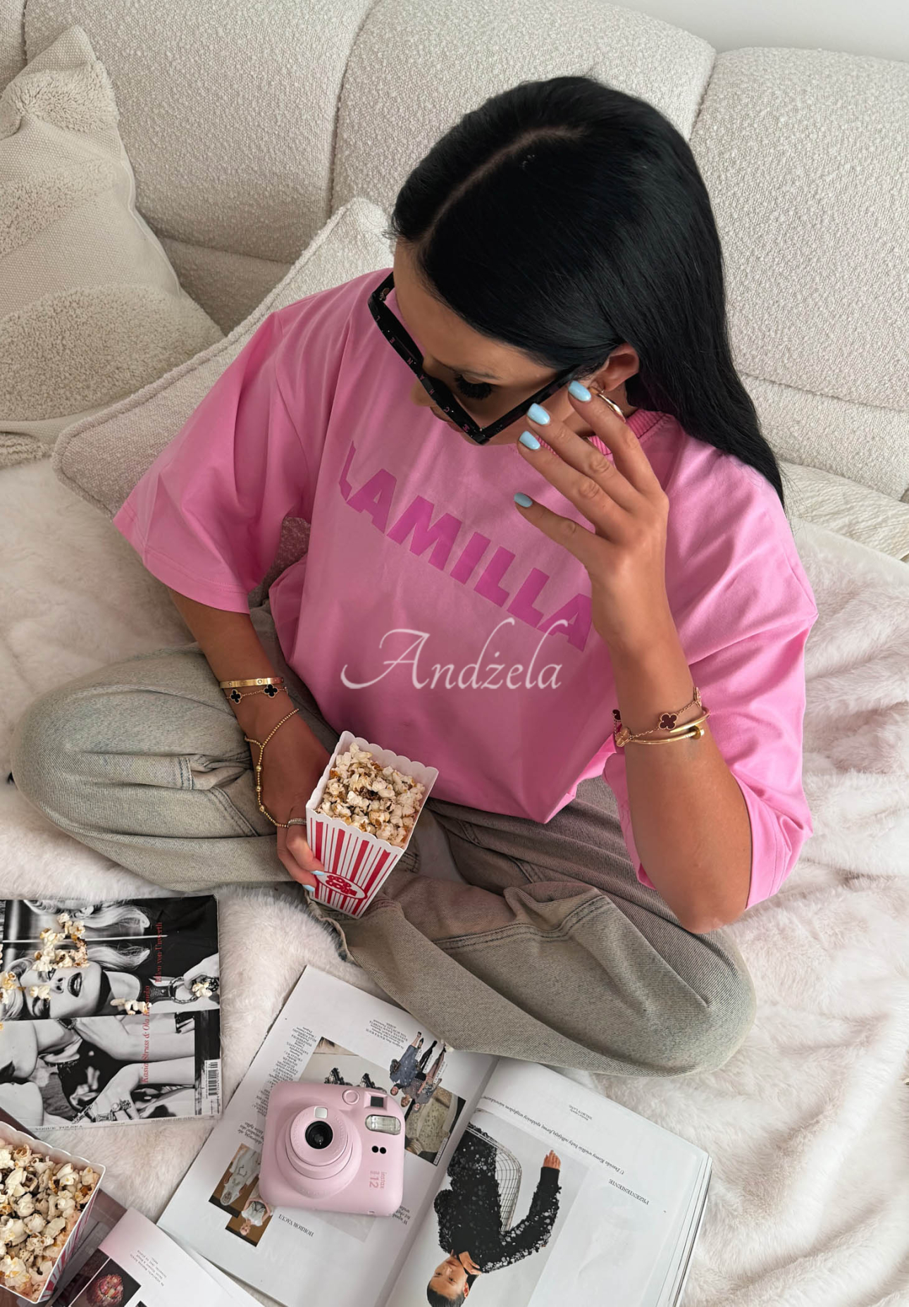 Oversize-T-Shirt aus Viskose La Milla Sophia Rosa