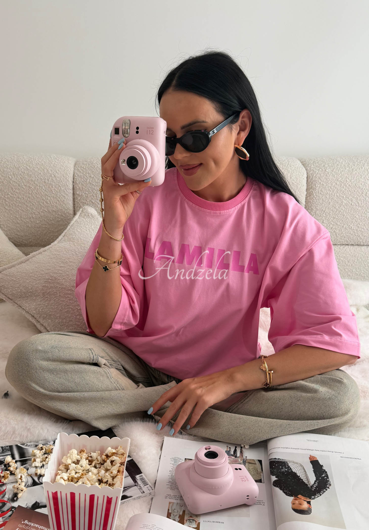 Oversize-T-Shirt aus Viskose La Milla Sophia Rosa