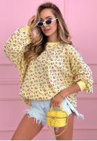 Długa Sweatshirt oversize w różyczki The Bloom Rosa