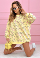 Długa Sweatshirt oversize w różyczki The Bloom Rosa