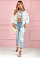 Jeans Hemd z koronką Ask Me Why biało-Blau