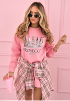 Bluza z nadrukiem Queen Of Prosecco różowa