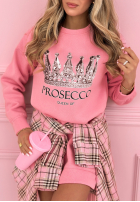 Sweatshirt z nadrukiem Queen Of Prosecco Rosa