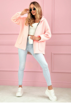 Płaszcz bluza z kapturem Madeline pudrowy róż