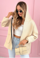 Płaszcz bluza z kapturem Madeline pudrowy róż