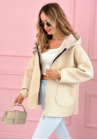 Płaszcz bluza z kapturem Madeline pudrowy róż