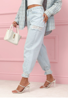 Hose Jeans mom fit z przetarciami Socorro Hellblau