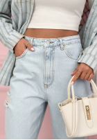 Hose Jeans mom fit z przetarciami Socorro Hellblau