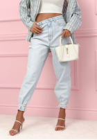 Hose Jeans mom fit z przetarciami Socorro Hellblau