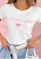 T-Shirt z napisem Sempre Ti Puderrosa