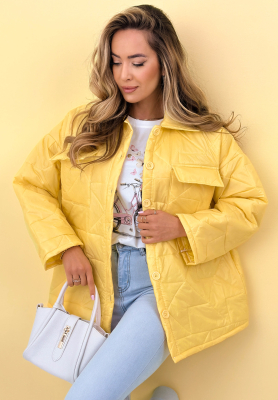 Gesteppte Jacke mit Kragen und Taschen Sunflower Gelb