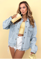 Krótka jeansowa kurtka katana z kokardkami Northern Arizona jasnoniebieska