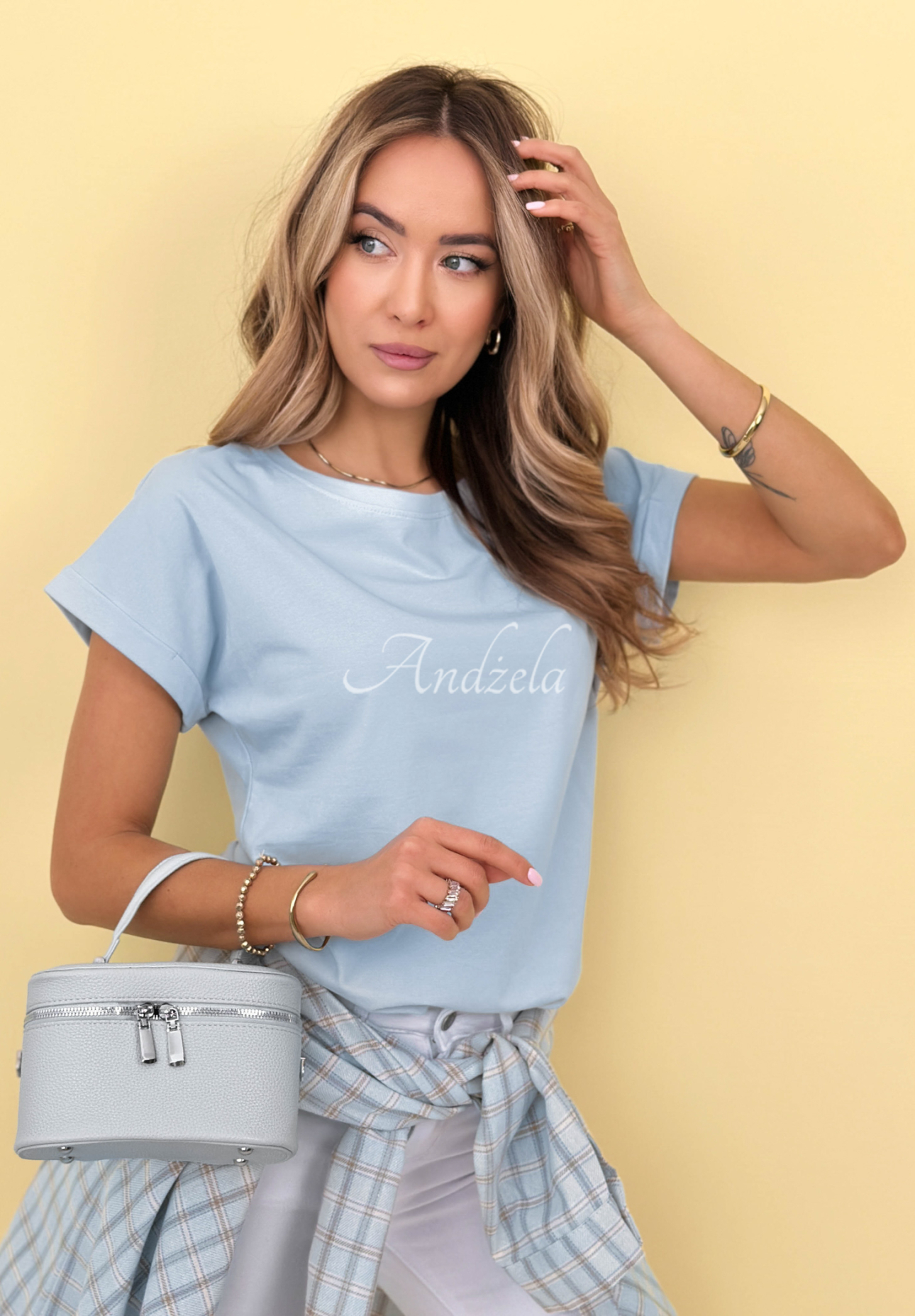 Cotton T-shirt Solenne blue