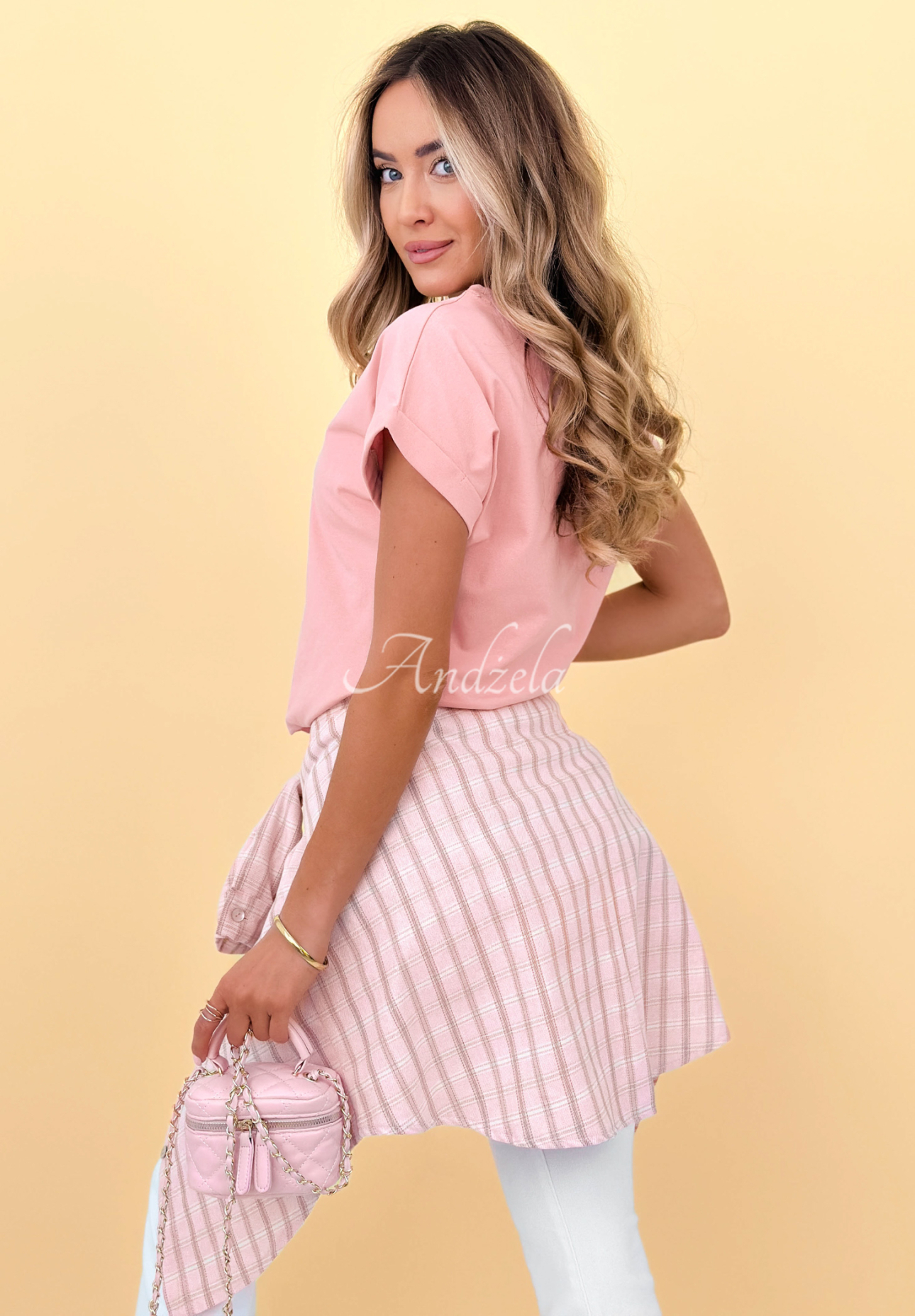 Baumwoll T-Shirt Solenne Puderrosa