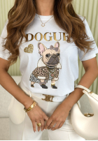 T-Shirt z nadrukiem Dogue Weiß