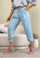 Materiałowe spodnie joggery z paskiem I Chose It czarne