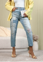 Hose Jeans baggy z naszywkami In My Spring Era Hellblau