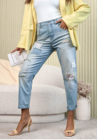 Hose Jeans baggy z naszywkami In My Spring Era Hellblau