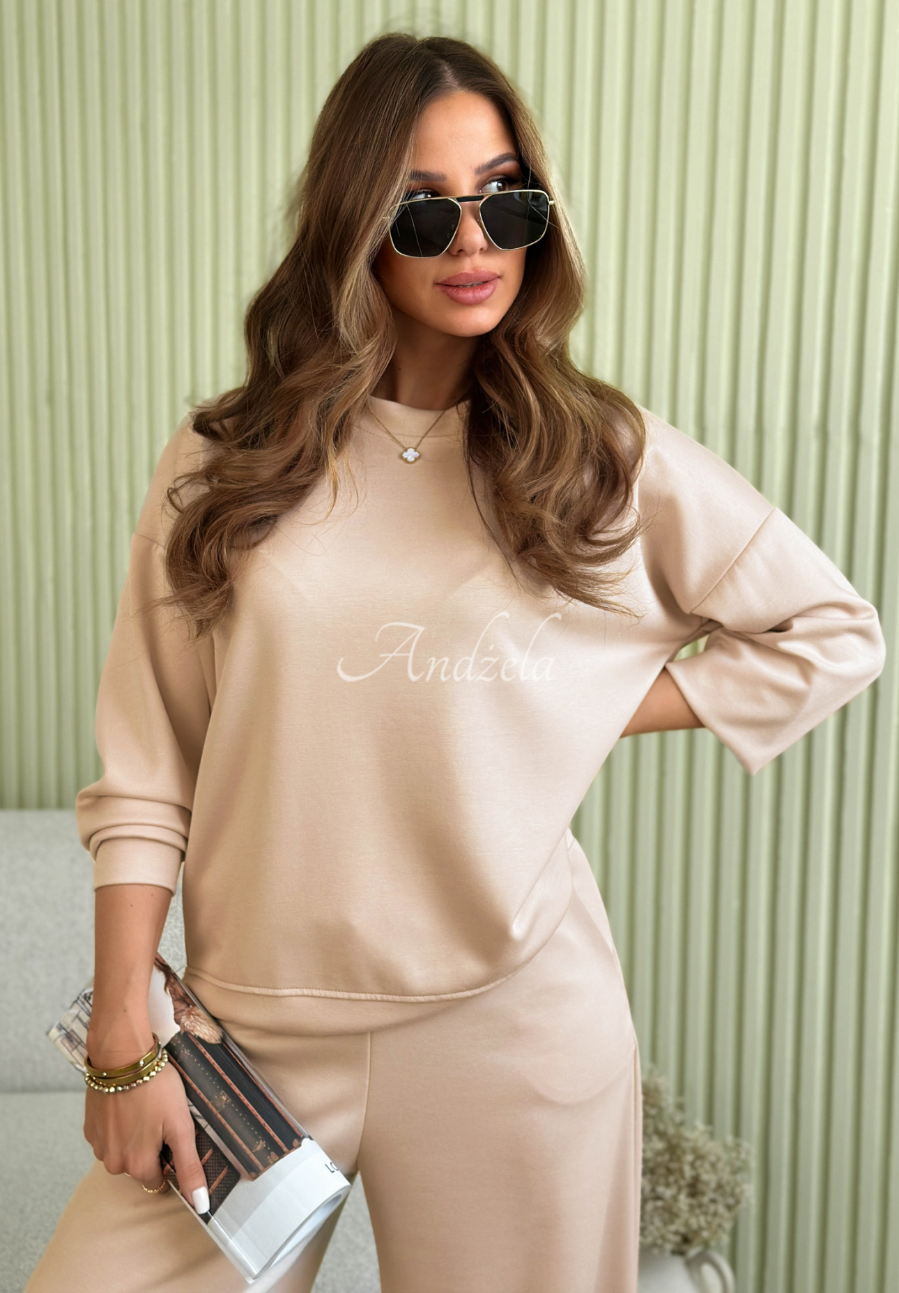 Just Think beige butter tracksuit set