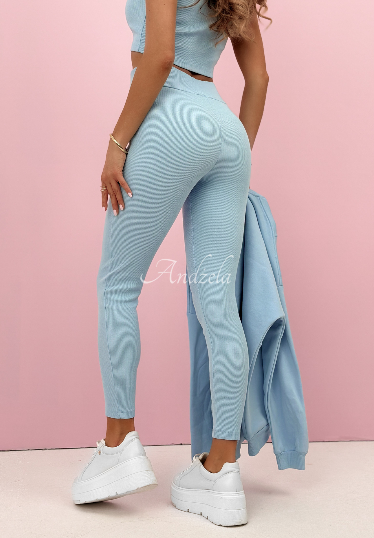 Baumwollset Sweatshirt, Leggings und 3-in-1-Top Look At Me Blau