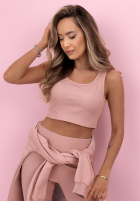 Komplet bluza, legginsy, top 3in1 Look At Me pudrowy róż