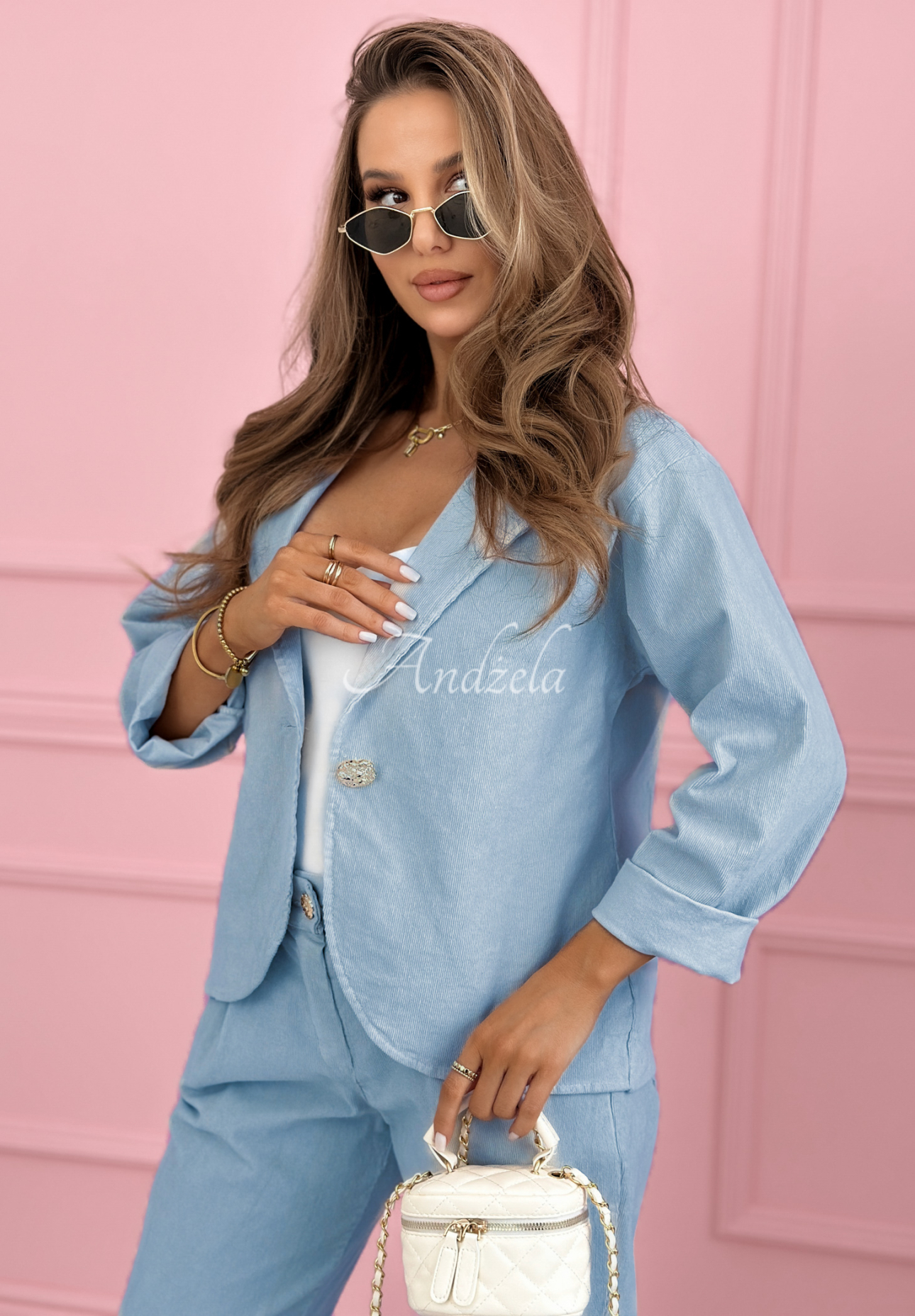 Kordblazer aus Baumwolle Goodbye Lovely Himmelblau