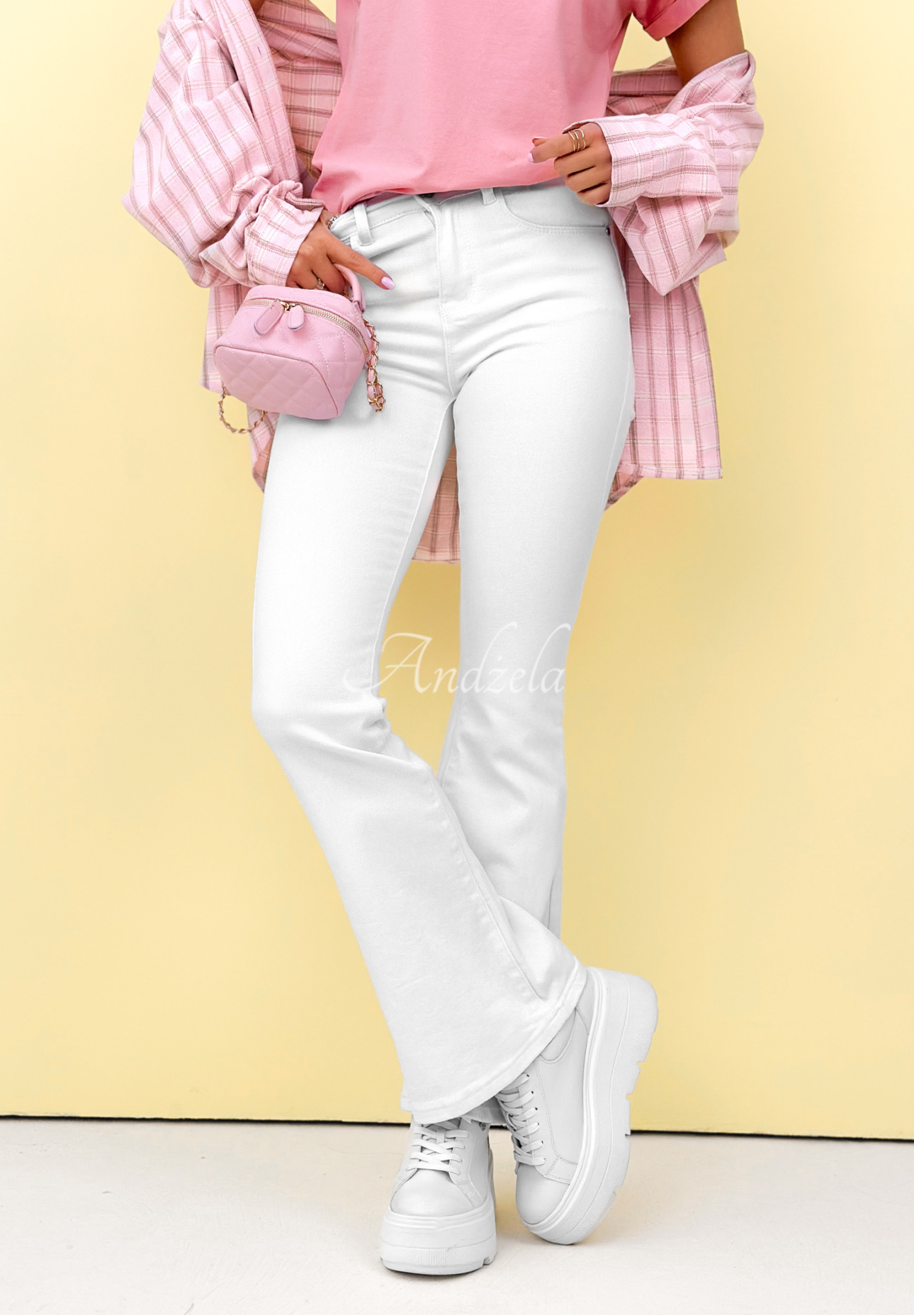 Schlaghose aus Denim Jocelyn Weiß